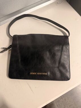 Juicy Couture Black Shoulder Bag with Gold Logo